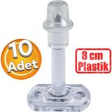 Frefly Store BADEM10 Plastik Kapı Pencere Arkası Şeffaf Renk Tampon 8 cm Vidalı Duvar Koruyucu Silikon Stoper 10 Adet - Antrasit
