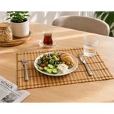 Frefly Store Bambu Amerikan Servis Sofra Altlığı Doğal Görünümlü Rulo Tasarım 43 x 30 cm 2 mm Kalınlık Masa ve Yemek Sunum Altlığı - 0,60 x 19 x 29 cm - 51R-Turuncu