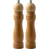 Frefly Store Bambu Gövdeli Komple Ahşap Tuz Karabiber Değirmeni Baharat Öğütücüsü Orta Boy 21 cm 2 Adet