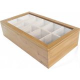 Frefly Store Bambum Bonte - 10 Bölmeli Çay Kutusu - 0,33 - 00-Siyah - Beyaz