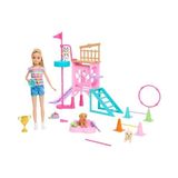 Frefly Store Barbie Bebek, 3 Köpek Figürü ve Aksesuarlar Içeren Köpekçik Oyun Parkuru Oyuncağı Oyun Seti, 20'den Fazla Parça, HRM10