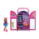 Frefly Store Barbie Chelsea Oyuncak Bebek ve Dolap Oyuncak Seti, 15 Parça Giysi ve Aksesuar Dahil, Katlanabilir Set, Hareket Halindeyken Oyun ve Saklama Için