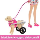 Frefly Store Barbie ile Oynanabilir Yavru Köpek ve Aksesuar Seti - Ahşap