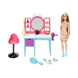 Frefly Store Barbie Muhteşem Kuaför Oyun Seti Renk Değiştiren Saç Özellikli Barbie Muhteşem Kuaför Oyun Seti HKV00