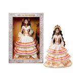 Frefly Store Barbie Signature Oyuncak Bebek, Día De Muertos 2025, Koleksiyon Figürü, Krem Renkli Fırfırlı Elbise, Öğrenci Çiçekleri ve Fiyonklu, Saçta Çiçek Çelengi ve Calavera Yüz Boyama, JBJ05