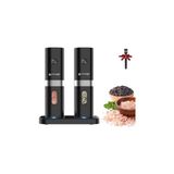 Frefly Store BE-2220 2'li Standlı Pilli LED Işıklı Otomatik Tuz ve Karabiber Öğütücü Değirmeni