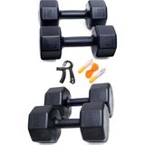 Frefly Store Besinistanbul 18 kg Dambıl Set 6kg X2 3kg X2 Sayaçlı Ayarlanabilir El Yayı + Sayaçlı Atlama Ipi Siyah