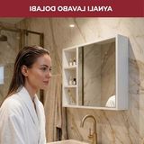 Frefly Store Beyaz 3 Raflı Duvar Tipi Banyo Dolabı, Lavabo Üstü Tek Kapaklı Tasarım