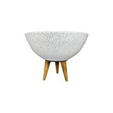 Frefly Store Bitki Tasarımı Ev Dekorasyon Beyaz Granit Aranjman Sunumluk Toprak Saksı 3 Ayaklı 20 cm Çap