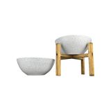 Frefly Store Bitki Tasarımı Ev Dekorasyon Beyaz Granit Aranjman Sunumluk Toprak Saksı Ayaksız ve 4 Ayaklı Ikili Set 20 cm Çap