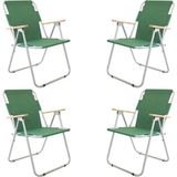 Frefly Store Bofigo 4 Adet Bahçe Sandalyesi Katlanır Sandalye Balkon Sandalyesi Yeşil - Ahşap - 318-Kahve
