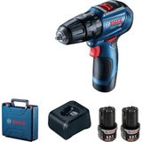 Frefly Store Bosch Professional Gsb 12V-30 Akülü Darbeli Delme Vidalama Makinesi (12 Volt, 2 x 2,0 Ah Akü, Şarj Cihazı, Yumuşak/sert Tork: 18/30 Nm; Plastik Çanta)