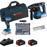 Frefly Store Bosch Professional Gsr 18V-45 Akülü Vidalama & Gbh 185 Akülü Kırıcı Delici & 2x Gba 4.0 Ah Akü & Gal 18V-40 Şarj Cihazı & Bag & 2607017693 (Bits Uç); 1617000117 (Sds Plus Set), Karton Kutu