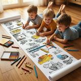 Frefly Store Boyama Kağıdı Rulo Iş Makineleri Inşaat Kitabı 4 Metre Uzunluk 45 cm Genişlik - 1 - 0