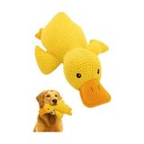 Frefly Store Busstier Köpek Oyuncağı Ördek Şekilli Peluş Sesli ve Hışırtılı Dayanıklı Çiğneme ve Isırma Oyuncağı Anti Stres Yumuşak Peluş Köpek Eğitim ve Oyun Oyuncağı (Sarı)