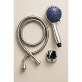 Frefly Store Busstier Spiralli Duş Başlığı Seti, 4 Fonksiyonlu Krom Duş Başlığı, 150 cm Duş Hortumu, Mafsallı Başlık, Vida ve Dübel Dahil, Su Tasarruflu, Duvara Monte Banyo Takımı - Adaçayı Yeşili