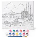 Frefly Store Büyük Boy Boyama Tuvali ve Fırça Seti, Sanat ve Hobi Için Uygun - 41 Delft Blue