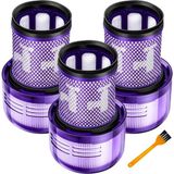 Frefly Store Chuancheng 3 Adet Hepa Filtre 971517-01 Dyson V12 Detect Slim Cordless Kablosuz Süpürge Parçaları Aksesuarları, 1 Adet Fırça ile