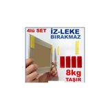 Frefly Store Çivisiz Tablo Çerçeve Montajı Için 4 Lü Set Cırt Sistemli Iz Bırakmaz Çift Taraflı Pratik Askı Bantı