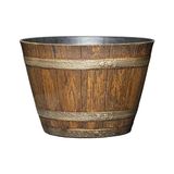 Frefly Store Classic Home And Garden 74 Viski Fıçısı, 9 Inç, Eskitilmiş Meşe | Suni Reçineden Şık Çiçek Saksıları, Iç ve Dış Mekanlar Için, Hava Koşullarına Dayanıklı, Teras, Ev ve Bahçe Için Ideal