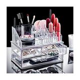 Frefly Store Deconox 20 Bölmeli Üç Çekmeceli Akrilik Makyaj Organizeri, 20 Gözlü Organizer