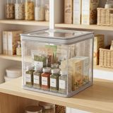 Frefly Store Deconox 30X30X30 cm Pvc Pencereli Çelik Destekli Raf Düzenleyici - Katlanabilir Modüler Kapaklı Dolap Içi Organizer Kutusu - 0-Koyu Mavi - 1 Adet