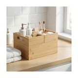 Frefly Store Deconox 3'lü Modüler Bambu Organizer Set - Üst Üste Geçebilen Çok Amaçlı Çekmece Içi ve Masaüstü Düzenleyici Kutu - Banyo, Mutfak ve Ofis Için Ahşap Saklama Seti - 41 Delft Blue