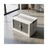 Frefly Store Deconox 4 Katlı Katlanabilir Portatif Dolap (Beyaz-Gri) | Kapaklı, Ayarlanabilir Plastik Çok Amaçlı Saklama Rafı | Banyo, Öğrenci Odası ve Mutfak Düzenleyici (4 Boy Seçeneği) (Tekli Kasa - Beyaz)