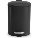 Frefly Store Deconox 5 Lt Siyah Paslanmaz Çelik Pedallı Çöp Kovası, Yavaş Kapanan Asansörlü Kapaklı Metal Çöp Kutusu, Banyo Wc Ofis Için Kompakt, 20X20X27 cm - 0 - 199 ml - 000-Siyah