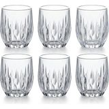 Frefly Store Deconox 6'lı Kristal Kesme Görünümlü Cam Bardak Seti - Meşrubat, Su, Kahve ve Viski Bardağı Takımı (320 Ml) - 00-Siyah - Beyaz