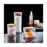 Frefly Store Deconox Ahşap Görünümlü Kapak 3'lü Organizer Set, Modern Pamukluk Düzenleyici Şık 3'lü Pamukluk Set - Şık ve Fonksiyonel Ahşap Görünümlü Kapaklı - Mutfak ve Banyonuzu Düzenleyin!