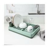 Frefly Store Deconox Aqua Gri Tezgah Üstü Bulaşıklık - 42X26X12 cm Pratik Tabak ve Bardak Kurutma Rafı - Modern Mutfak Organizeri 2 Renk Seçeneği (Yeşil)