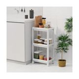 Frefly Store Deconox Peggy 3 Katlı Tekerlekli Raf Ünitesi - 36X71X23 cm Dar Alan Düzenleyici - Mutfak ve Banyo Için Aletsiz Kurulum Servis Arabası (Beyaz - Siyah - Gri) (Beyaz)