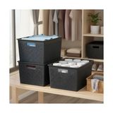 Frefly Store Deconox Seul Çok Amaçlı Kapaklı Saklama Kutusu - Şık ve Dekoratif Dolap Içi Organizer Düzenleyici (4 L / 12 L / 20 L Boy Seçenekli) 3 Renk (Siyah, 20 Litre)
