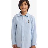 Frefly Store Defacto Oversize Geniş Kalıp Ayı Nakışlı Polo Yaka Flanel Uzun Kollu Gömlek Erkek Çocuk F3995A825WN - 0 - 1 Yaş - 0-Gri