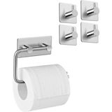 Frefly Store Deltahome Paslanmaz Çelik Yapışkanlı Tuvalet Kağıdı Askısı - 4 Adet Havlu Askısı Set - Vida Yok! - Altın