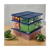 Frefly Store Derin Dondurucu Saklama Kabı Seti, Şeffaf, 1X3L-2X2L-2X1L, 5 Parça, Kapaklı