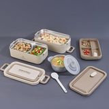 Frefly Store Dikdörtgen 2 Katlı Lunch Box, 2000 ml Kapasiteli Yemek Termosu