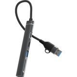 Frefly Store Dm CHB025 Usb-A ve Type-C Girişli 2*type-C 1*usb-A Sd Micro Sd Tf Kart Okuyucu Çoklayıcı Dönüştürücü - Altın