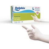 Frefly Store Dolphin Pudralı Lateks Eldiven 100 Adet L Beden - 001 Kırık Beyaz