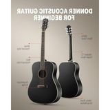 Frefly Store Dreadnought Akustik Gitar Seti, Siyah Renk Seçeneği