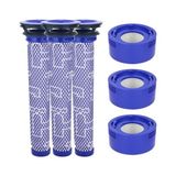 Frefly Store Dyson V8 V7 Için Filtre, Dyson V8 V7 Animal Motorhead Absolute Cordless Elektrikli Süpürge Için Yedek Filtre ve Ön Filtre, 3 Motor Sonrası Filtre ve 3 Ön Filtre, Yedek Filtre, Temizleme Fırçası ile