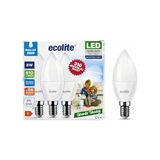 Frefly Store Ecolite 8 W LED Mum Ampul – E14 Duy, 3'lü Paket, 810 Lümen, 6500K Beyaz Işık, 60W Eşdeğer, Opal Dekoratif Ampul, Dimmerlenemez,%86 Enerji Tasarrufu, 99X37 mm [enerji Sınıfı F]