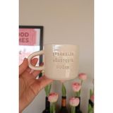 Frefly Store Efsaneler Ağustosta Doğar Seramik Kupa, Bej, Noktacıklı Tasarım, Türkçe Yazılı - 00-Siyah - Beyaz