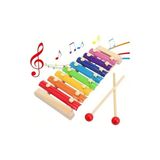Frefly Store Eğitici Ahşap Ksilofon – 8 Tonlu Renkli Müzik Oyuncağı