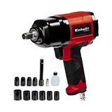 Frefly Store Einhell Havalı Darbeli Somun Sıkma Tc-Pw 610 (Maks. Tork 610 Nm, Sağ/sol Dönüş, 10 Adet Soket, Boş Yağ Şişesi, Tapa Nipeli, 125 mm Uzatma Aparatı) - 4138960