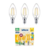 Frefly Store Ekolite 4W LED Filament Mum Ampul, 2700K Sarı Işık, 470 Lümen, 3'lü Paket