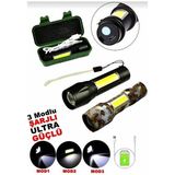 Frefly Store El Feneri USB Charge Ibc-11 (2IN1=3W+1W) USB Şarjlı Ledli Polis El Feneri (Plastik Kutulu) - 0,7