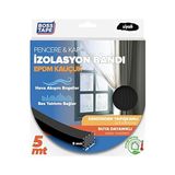 Frefly Store Epdm Kauçuk Pencere Kapi Izolasyon Bandi, 5mm x 15MM x 5mt Boyut, Siyah