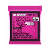 Frefly Store Ernie Ballu Süper Slinky Klasik Rock And Roll Elektro Gitar Dizeleri Saf Nikel Yara 3 Paket Ölçer 9-42 - 3 Renk Sunburst